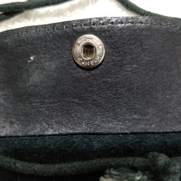 Small dark green leather crossbody bag - Picture 5 of 7